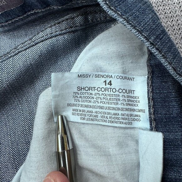 Gloria Vanderbilt Womens Blue Denim Straight Amanda Jeans High Rise 14 Short - Picture 7 of 13